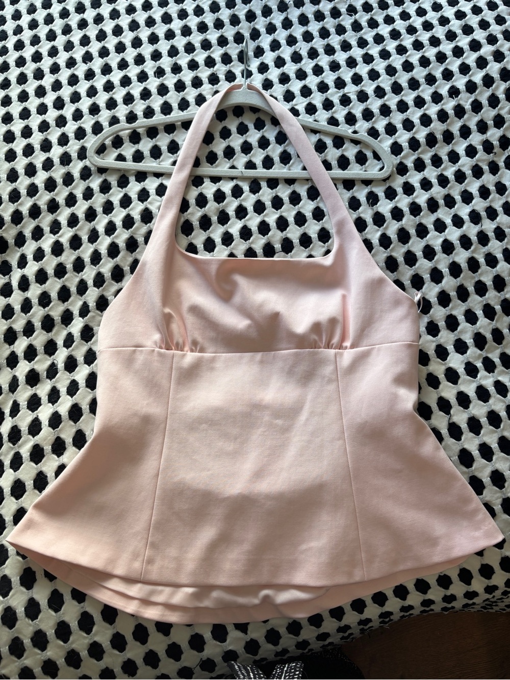 Zara Blush Pink Halter Peplum Top